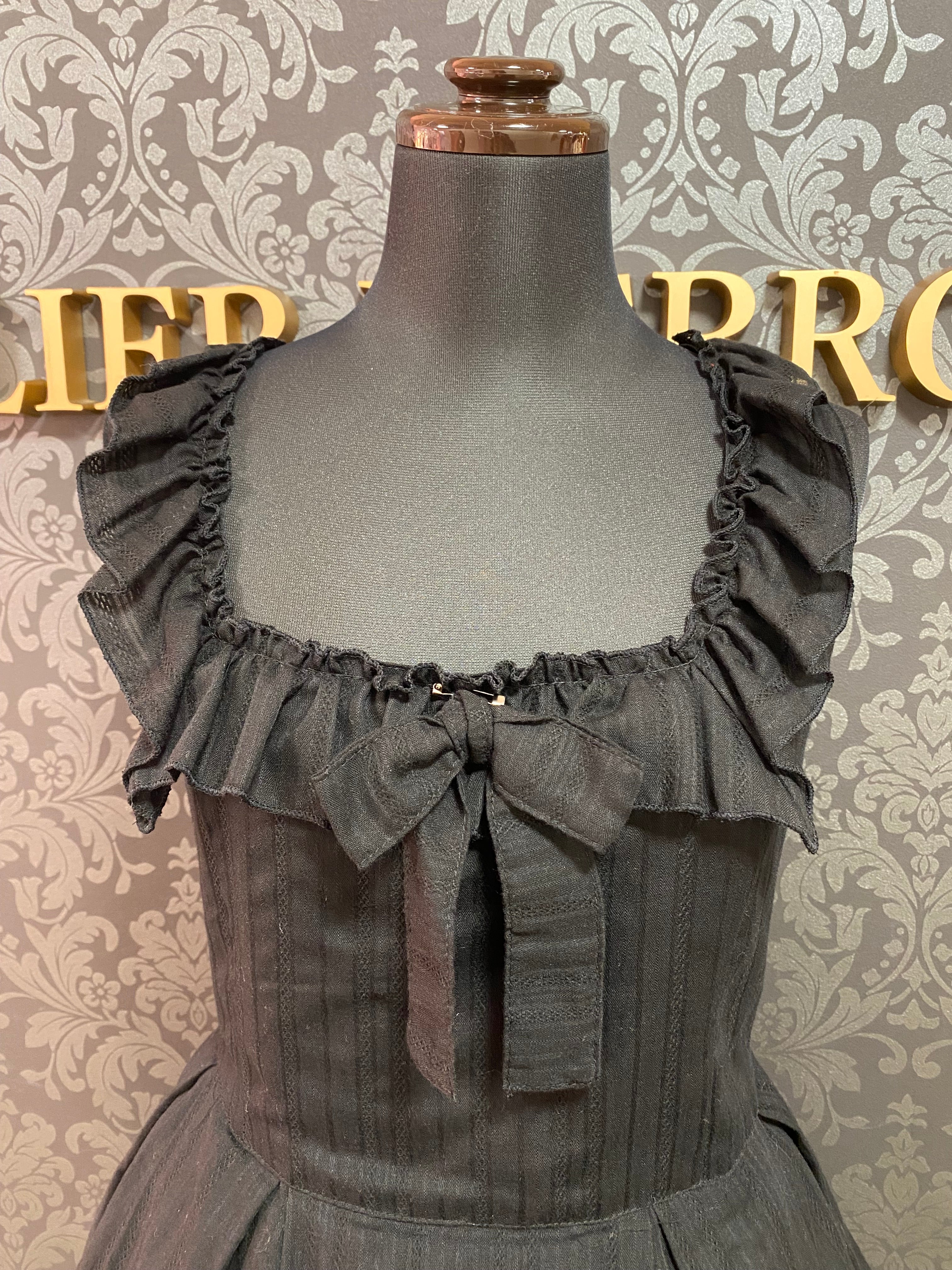 【Physical Drop】フィジカルドロップ タックジャンパースカート ブラック/ブルーグレー★ウィンターセール2月23日まで★