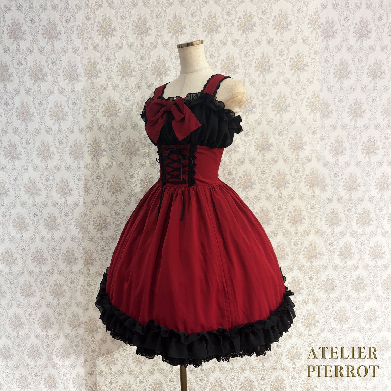 【ATELIER PIERROT】 Eternal Waltz Jumper Skirt ホワイト/ボルドー/パープル/ネイビー/ブラック×ホワイト/ブラック