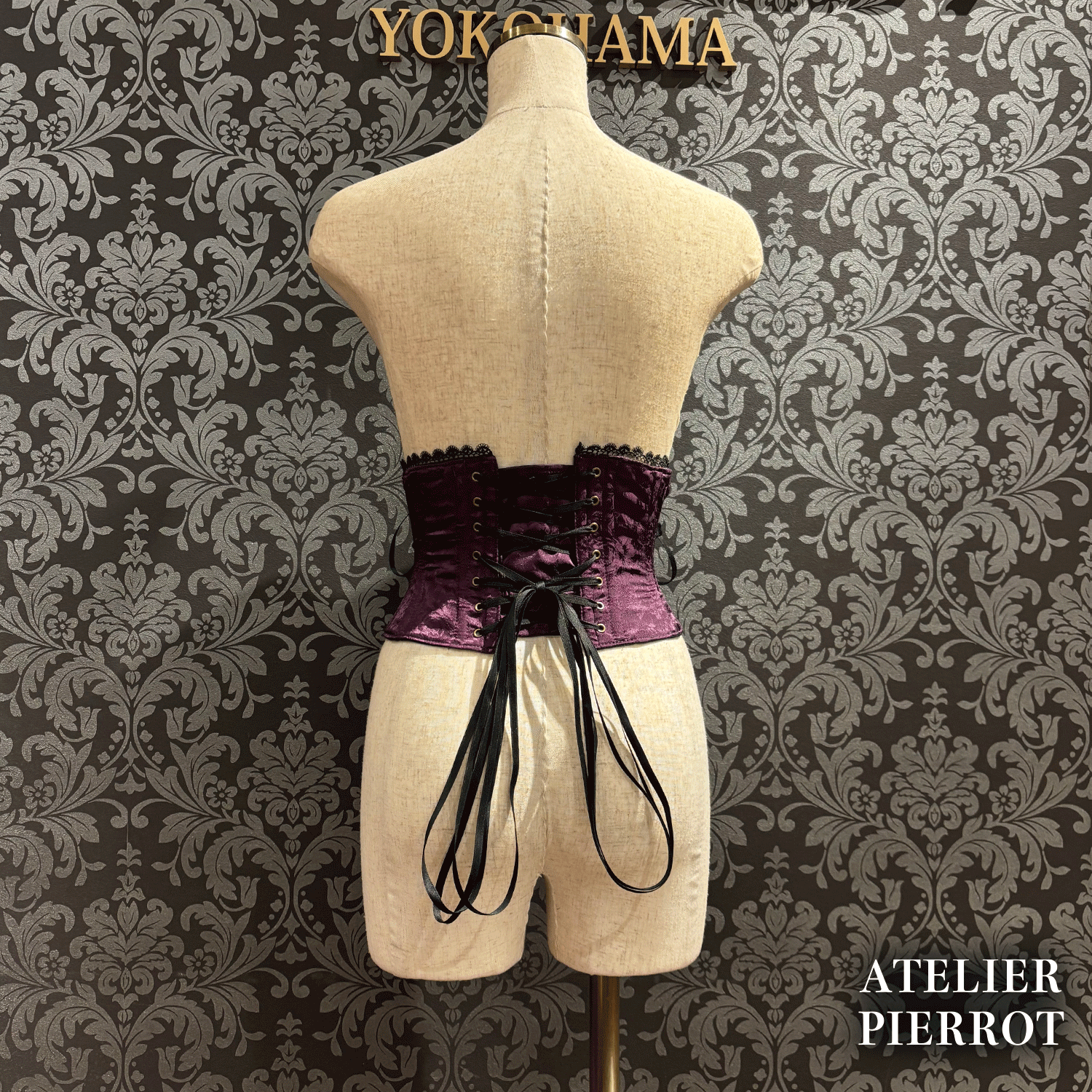 【ATELIER PIERROT】 Thorned Rose Corset ホワイト/ボルドー/パープル/ネイビー/ブラック×ホワイト/ブラック ★11月中旬〜下旬発売★