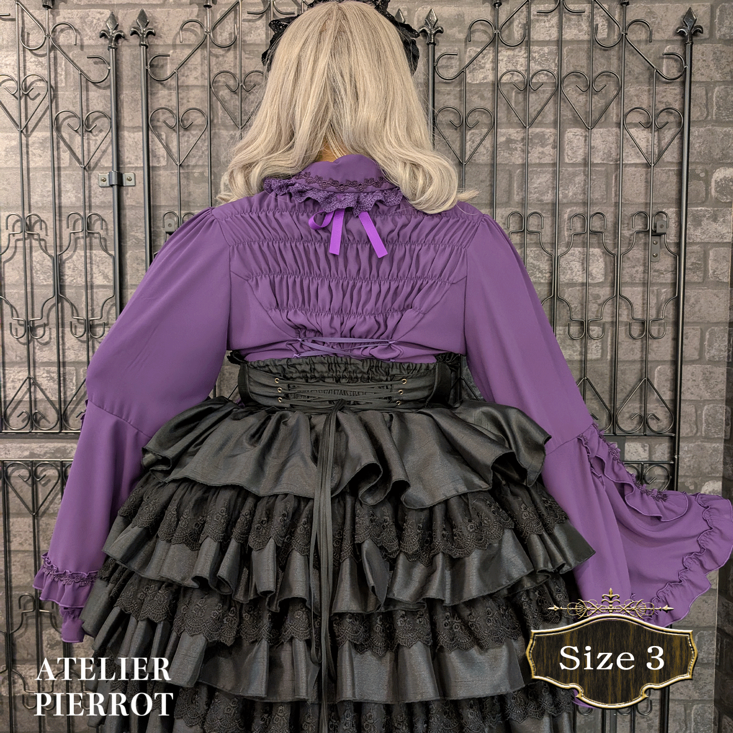 【ATELIER PIERROT】路易絲jabot襯衫加大小白色/波爾多/紫色/黑色尺寸2/尺寸3 ★從早期到6月中旬發布★