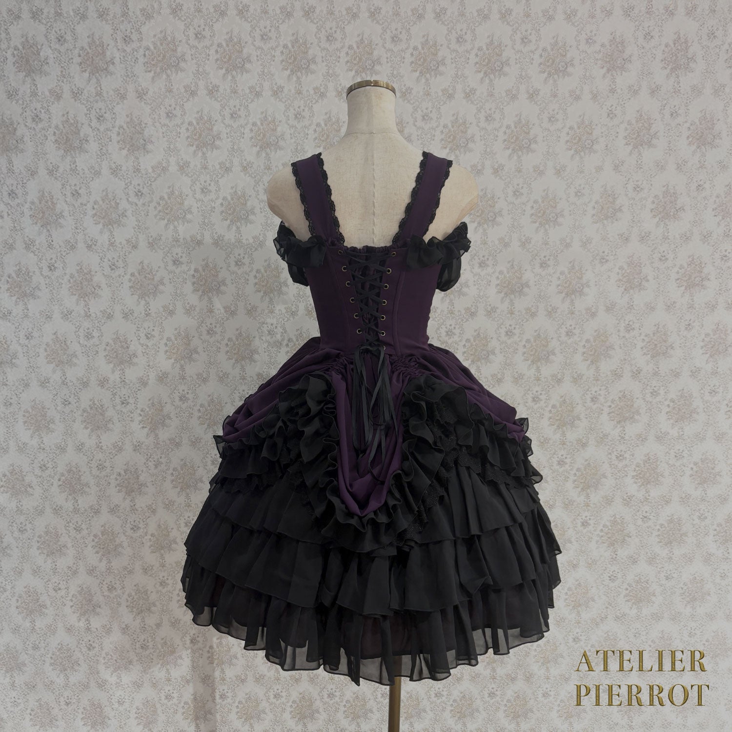 【ATELIER PIERROT】 Eternal Waltz Jumper Skirt ホワイト/ボルドー/パープル/ネイビー/ブラック×ホワイト/ブラック