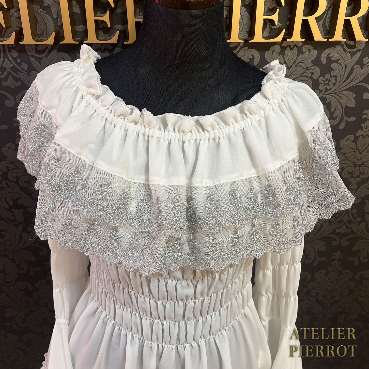 【ATELIER PIERROT】 Eternal Nocturne Blouse ホワイト/ブラック ★12月上旬発売★