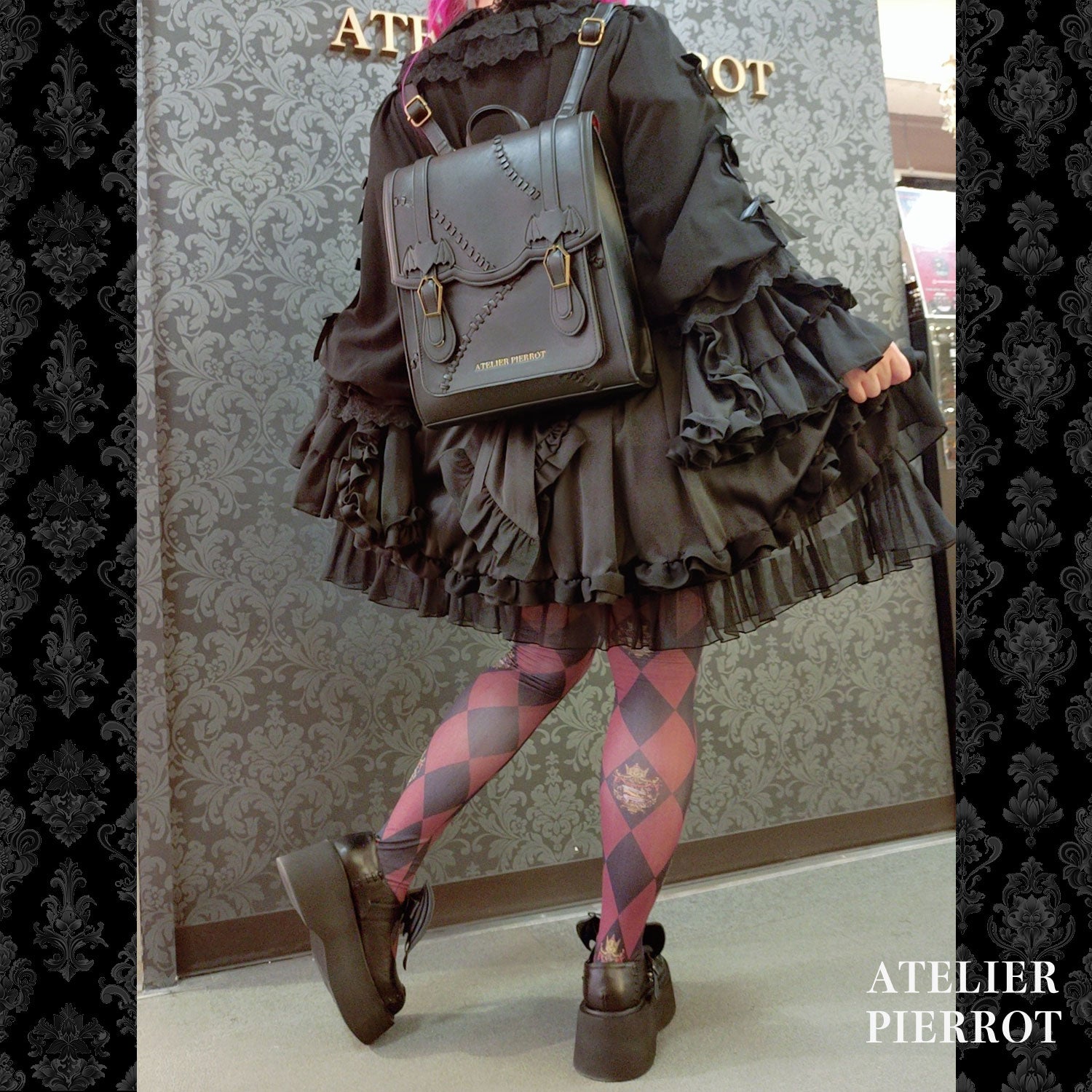 【ATELIER PIERROT】“夜間墳墓”蝙蝠翼梅德鞋金/黑色S/M/L/XL