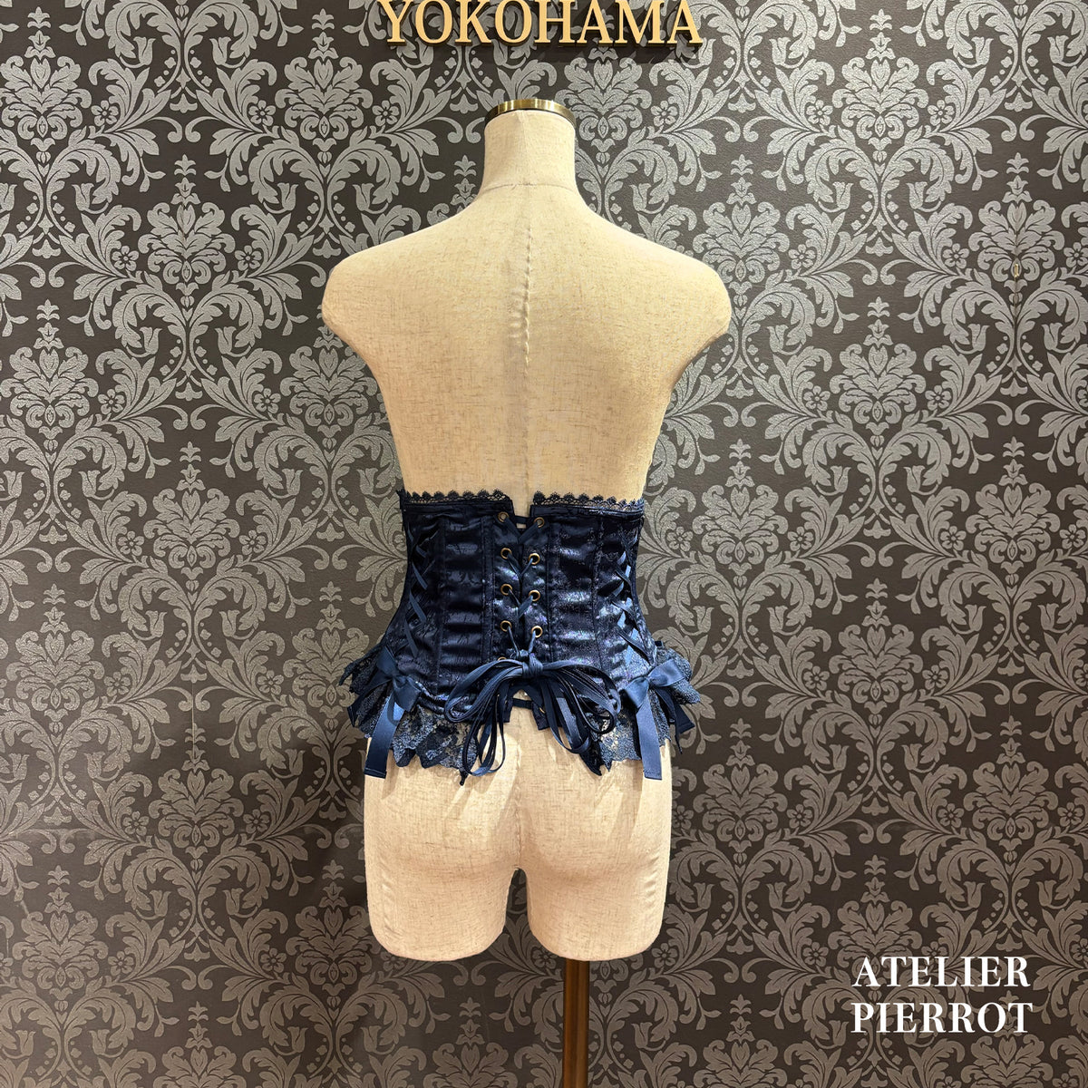 【ATELIER PIERROT】 ★现已接受预订★ Chérie 荷叶边紧身胸衣White/Bordeaux/Navy/Black