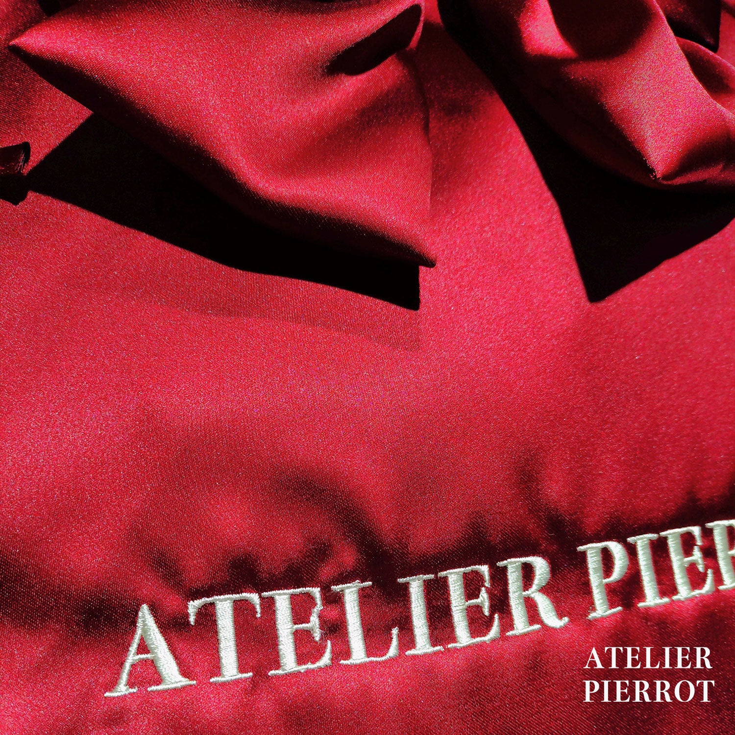 【ATELIER PIERROT】Romantic Ribbon Tote Bag ボルドー/ブラック★紅白限定セール10%OFF!!1/20(火)まで★