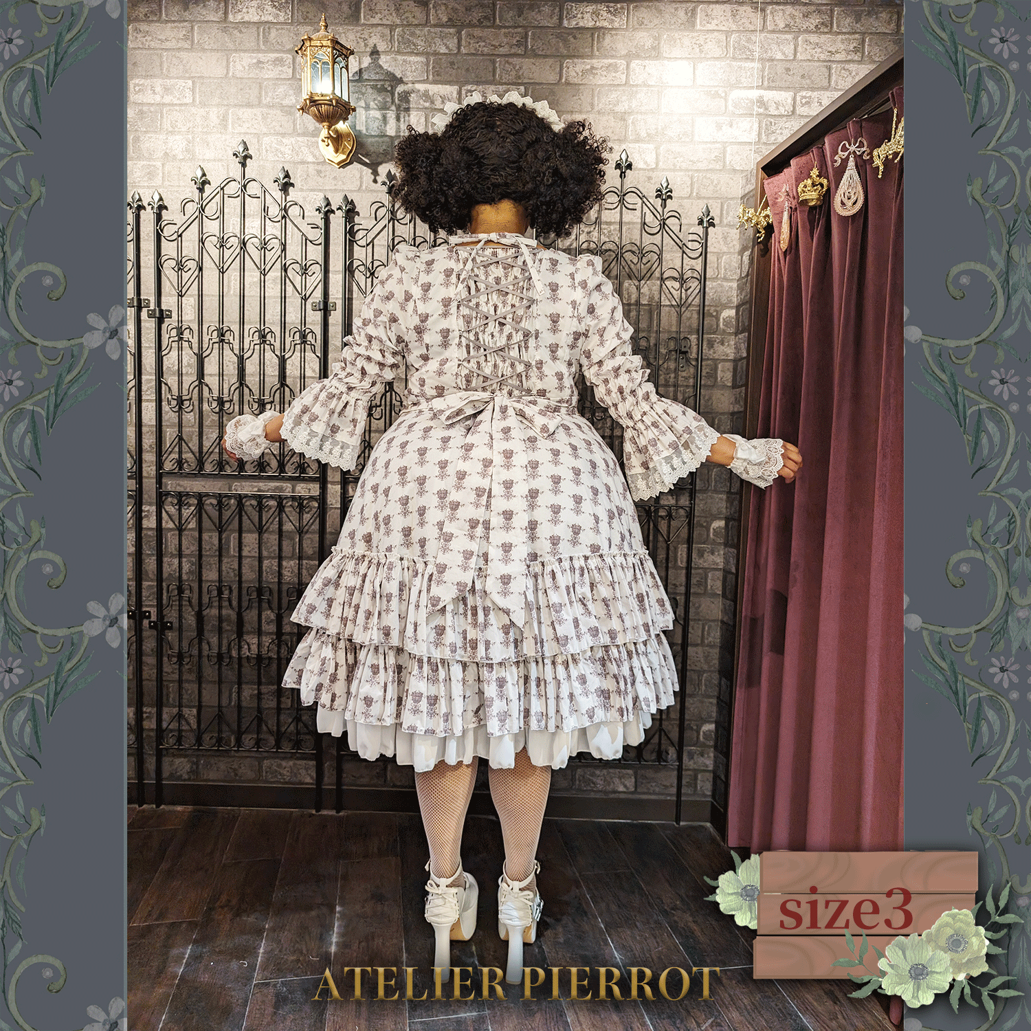 【ATELIER PIERROT】 Rosy Bouquet Dress Size 2