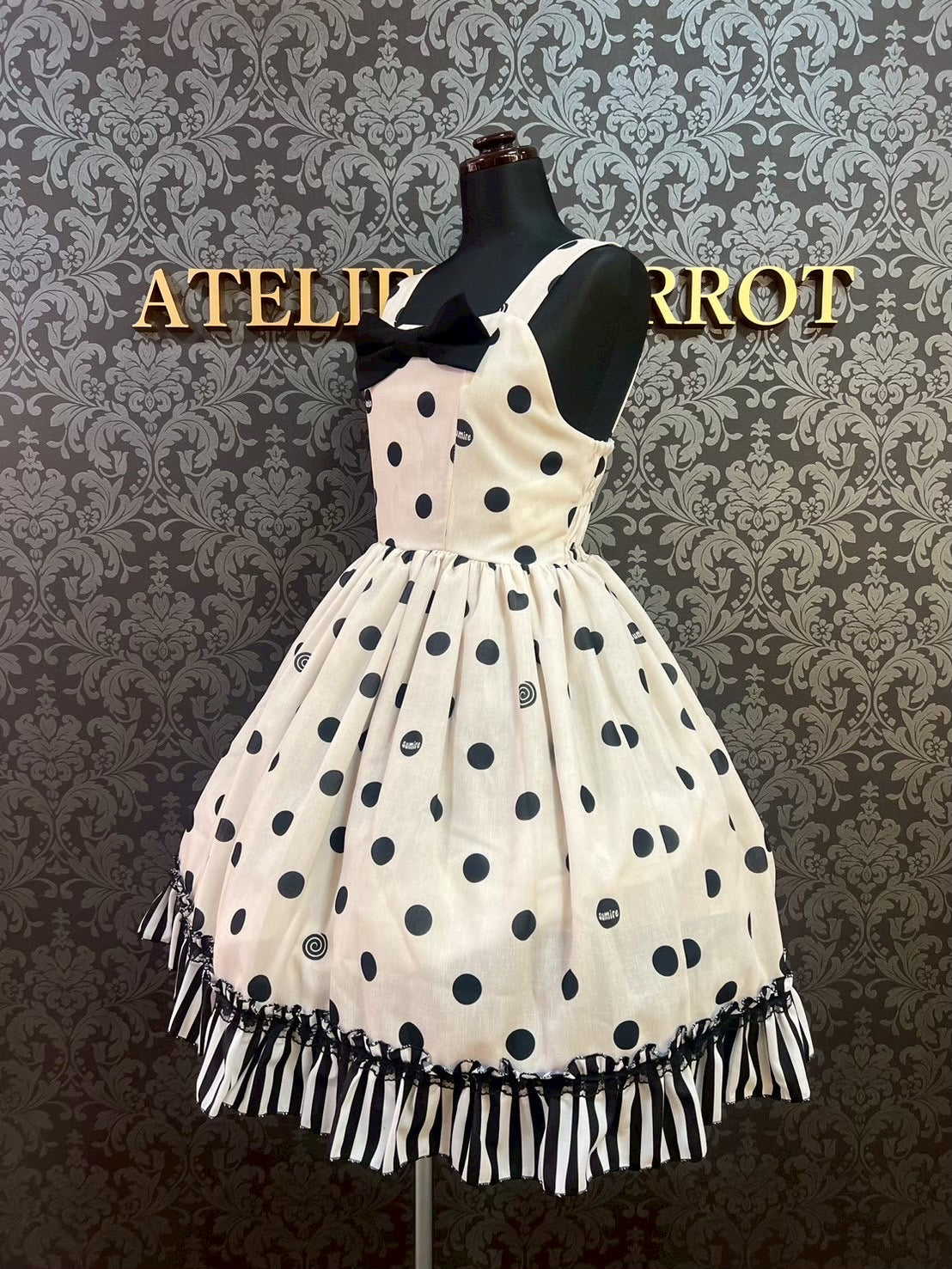 【Violet Fane】Grotesque Polkadot ジャンパースカート ブラック×ホワイト★ウィンターセール2月23日まで★