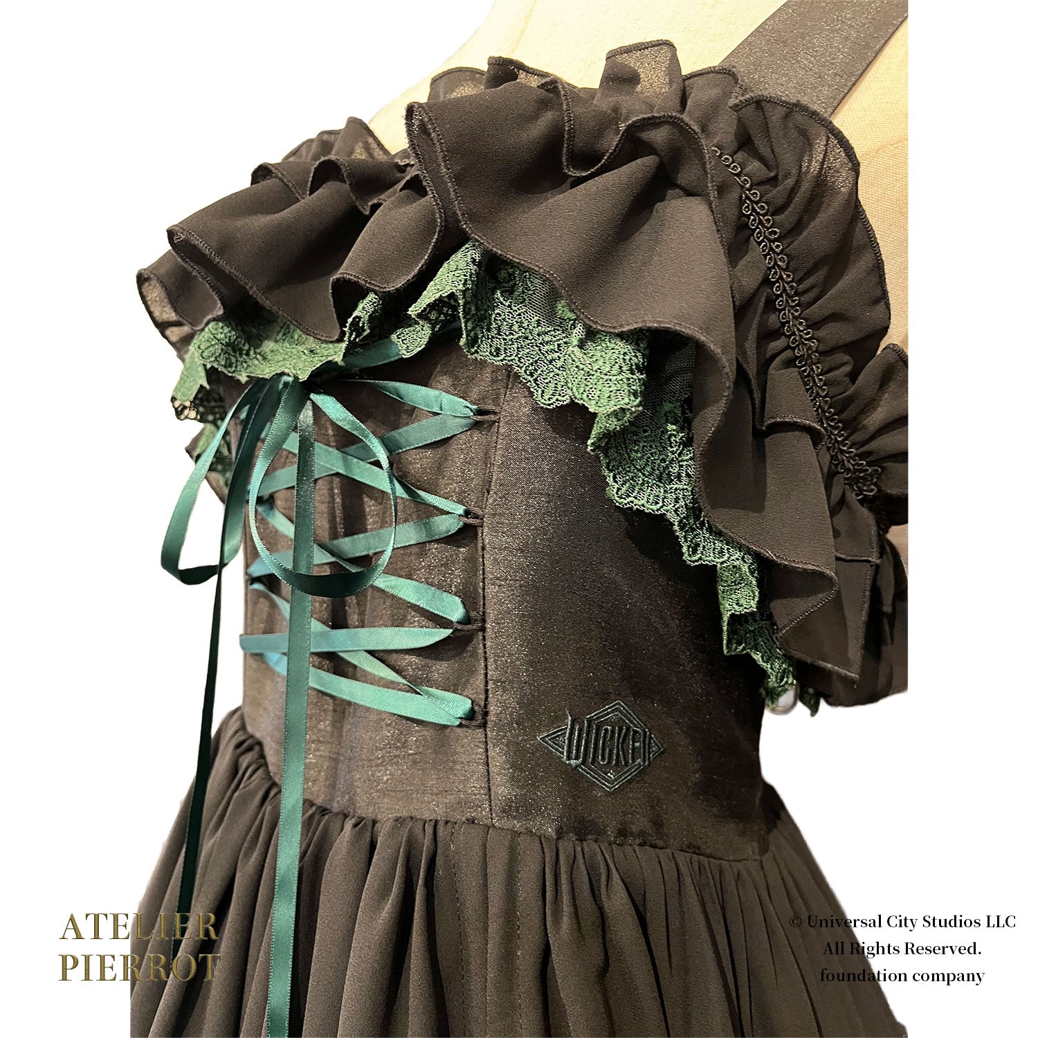 【ATELIER PIERROT】 WICKED/Elphaba’s Long Bustle JSK 黒×緑/黒×黒