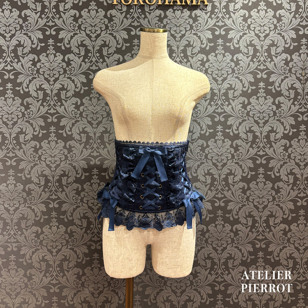 【ATELIER PIERROT】 ★现已接受预订★ Chérie 荷叶边紧身胸衣White/Bordeaux/Navy/Black