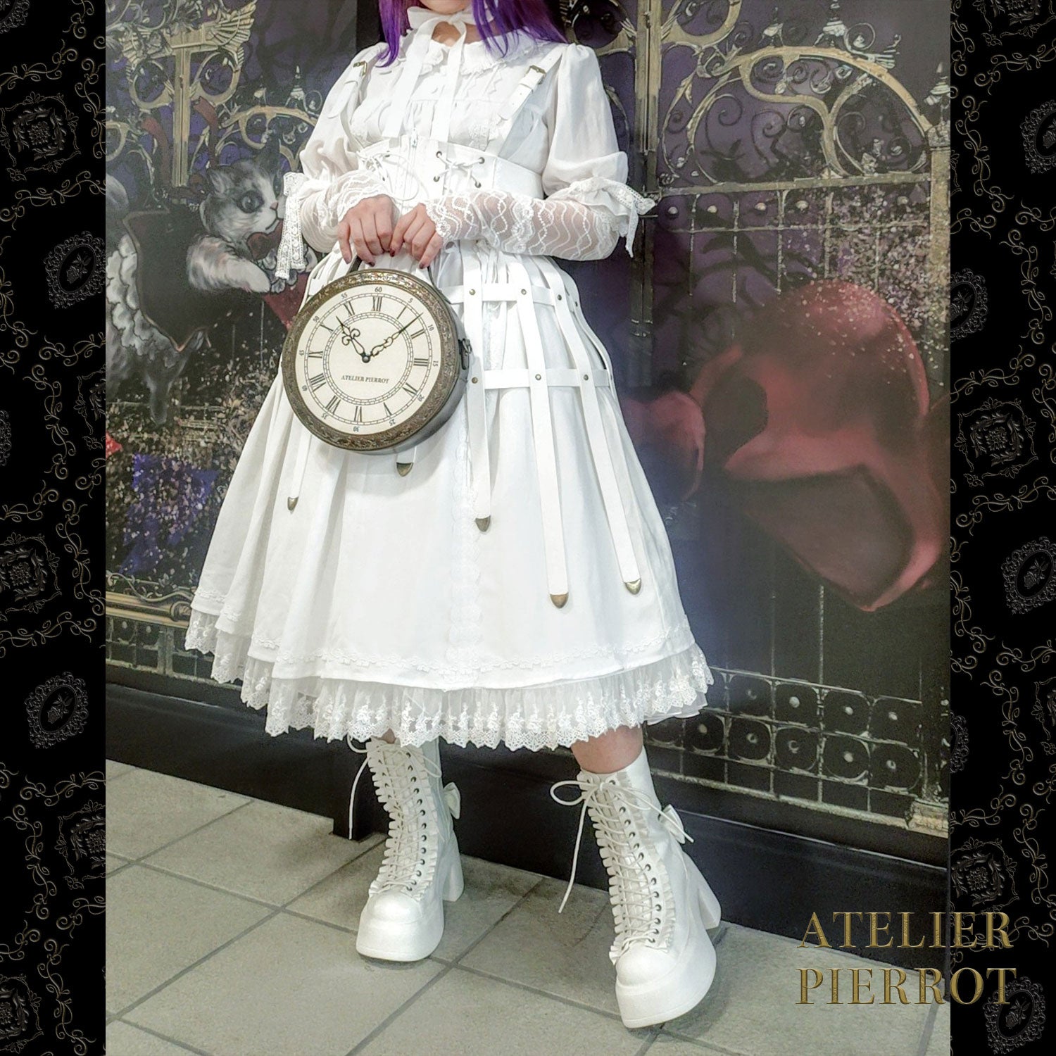 【ATELIER PIERROT】“Aeon” Clock Shoulder Bag ブロンズ/ブラック