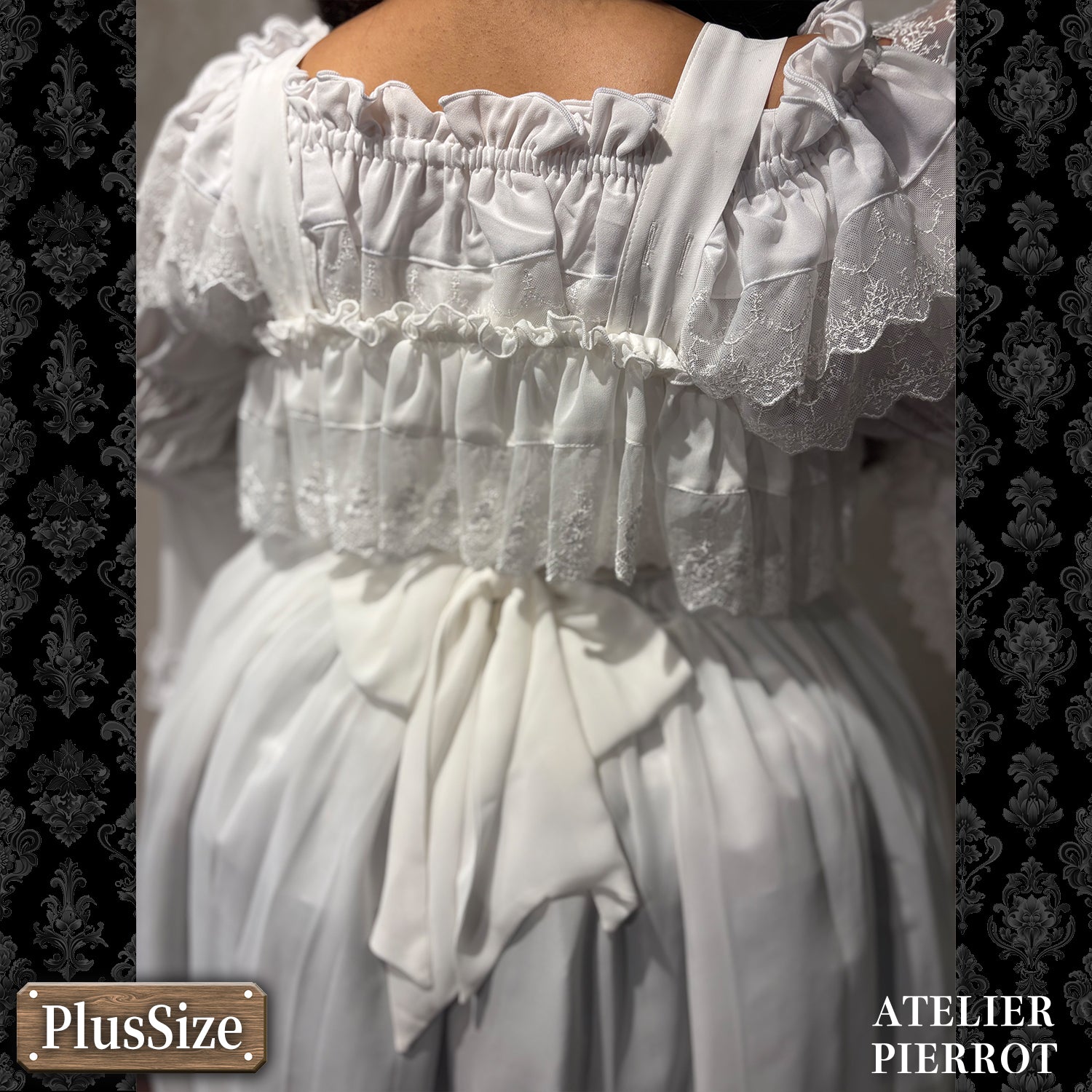 【ATELIER PIERROT】 ★ご予約受付中★ Cathedral Veil Jumper Skirt ホワイト/ボルドー/パープル/ネイビー/ブラック プラスサイズ