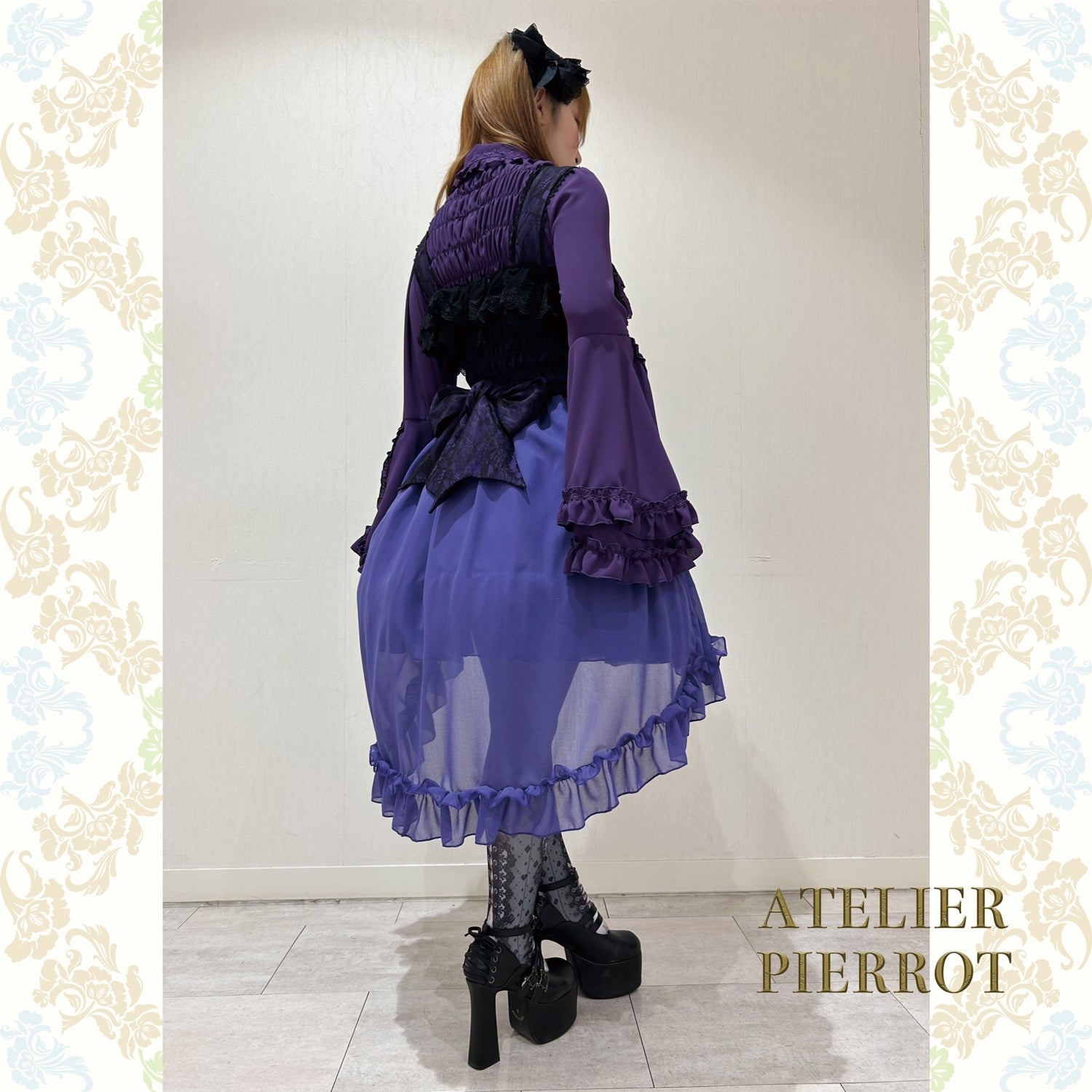 【ATELIER PIERROT工作室小丑Louise Jabot Blouse白/紫/黑