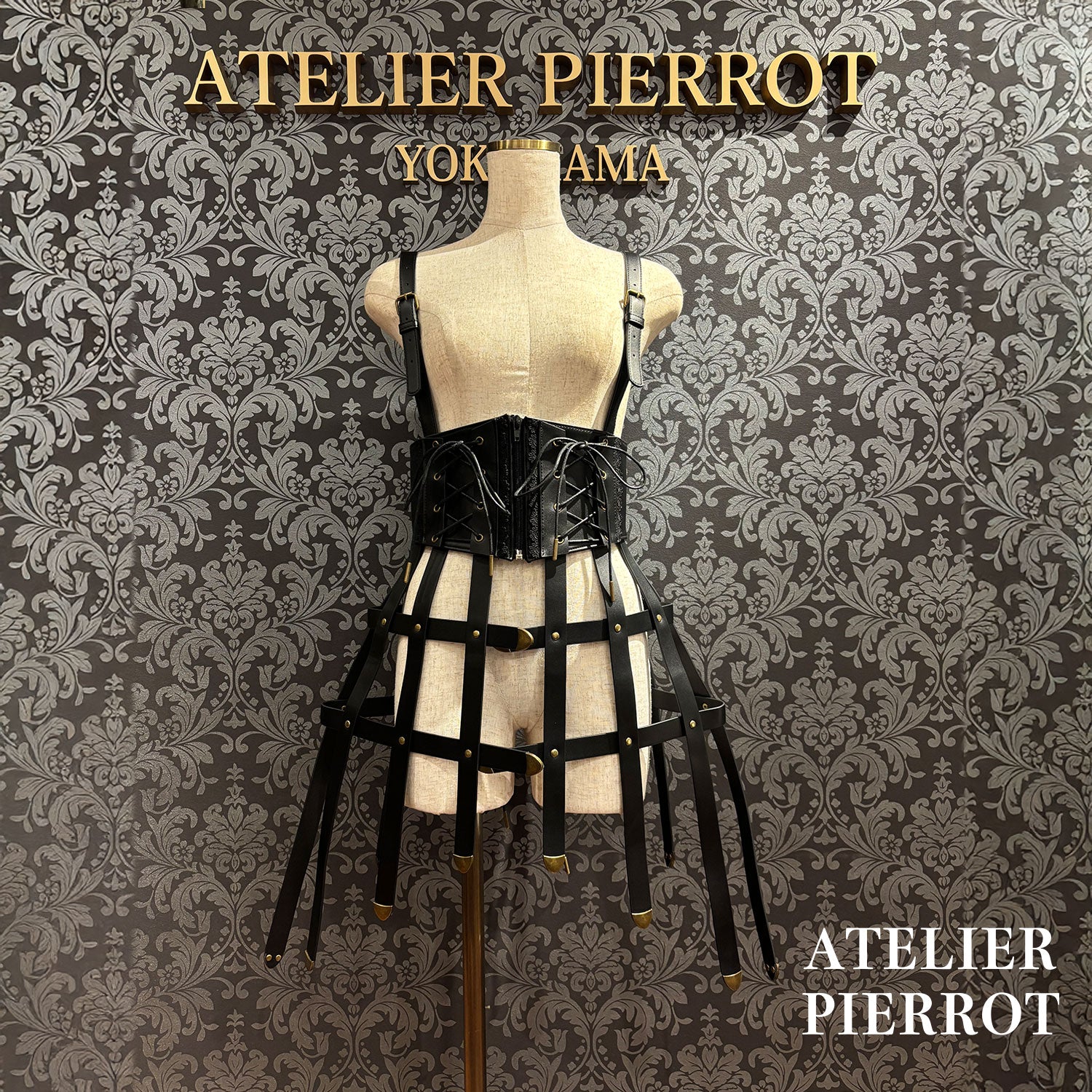 【ATELIER PIERROT】 Baroque Cage Corset Harness White/Black★Released mid-late September ★