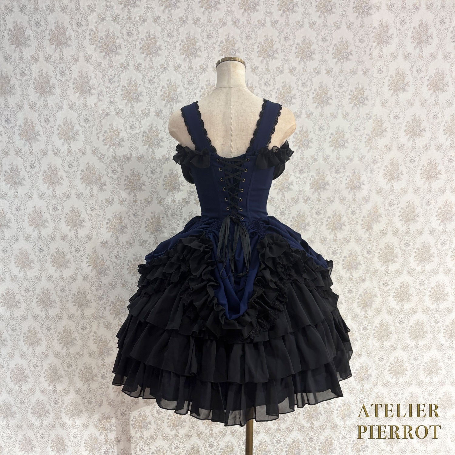 【ATELIER PIERROT】 Eternal Waltz Jumper Skirt ホワイト/ボルドー/パープル/ネイビー/ブラック×ホワイト/ブラック