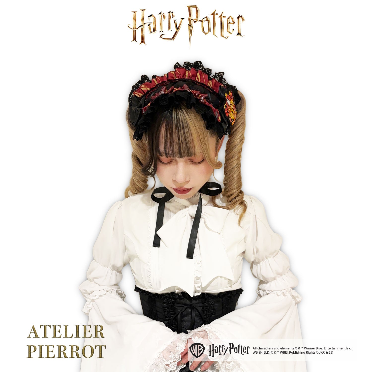 【ATELIER PIERROT】 Harry Potter ハリーポッター/編み上げヘッドドレス グリフィンドール/スリザリン/ハッフルパフ/レイブンクロー