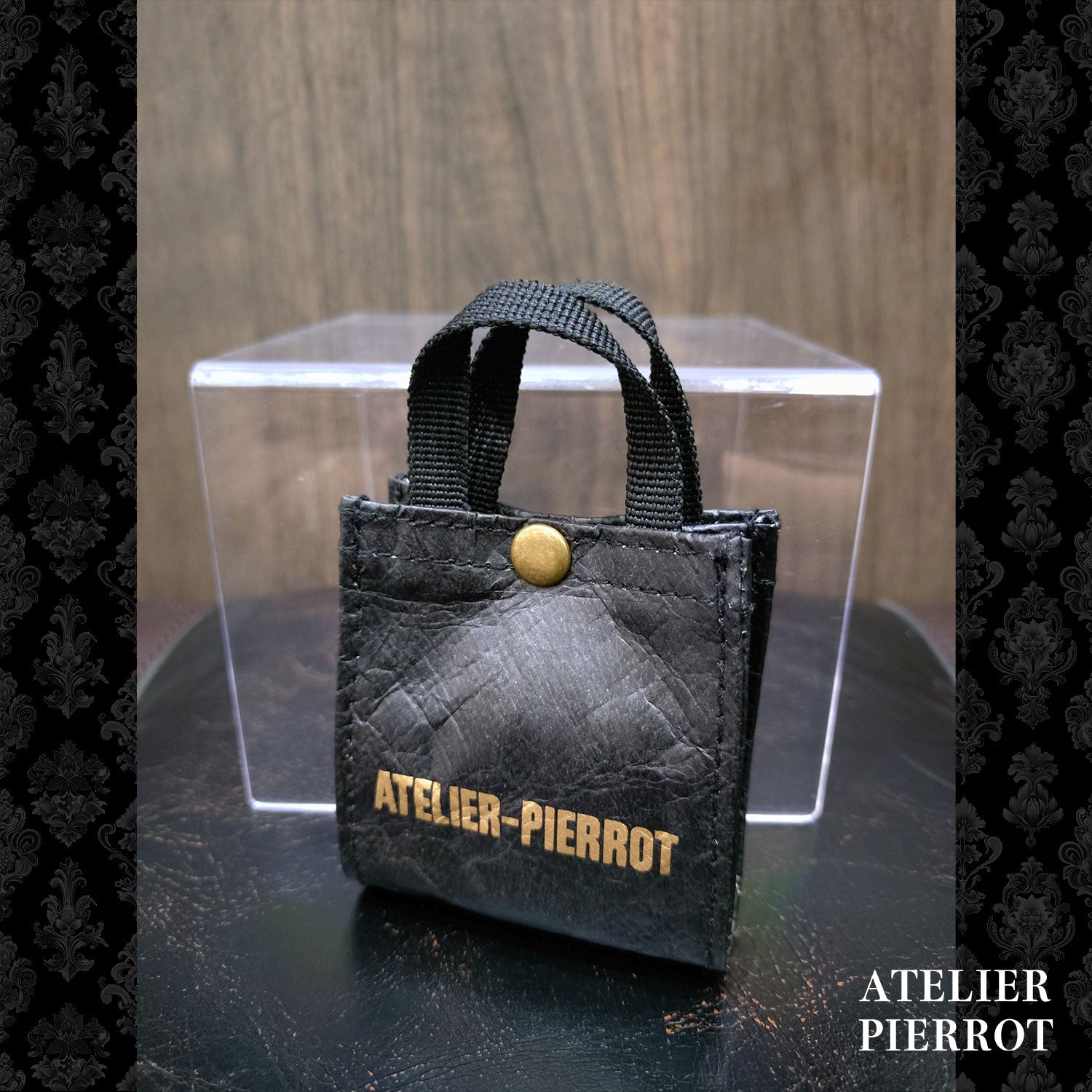 ATELIER-PIERROT】 ★ご予約受付中★ Mini Shopping Bag Charm ダイヤ柄/ブラック