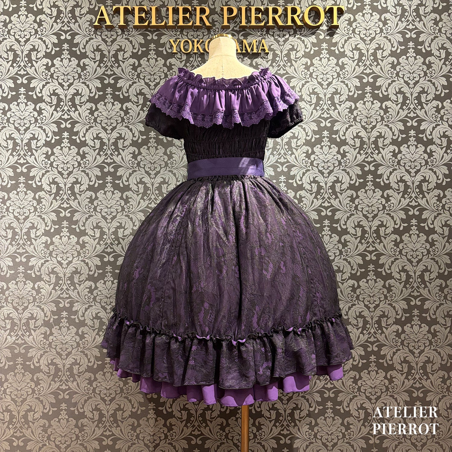 【ATELIER PIERROT】 Ruined Castle Dress 新色ホワイト/ボルドー/新色パープル/ネイビー/ホワイト×ブラック/ブラック