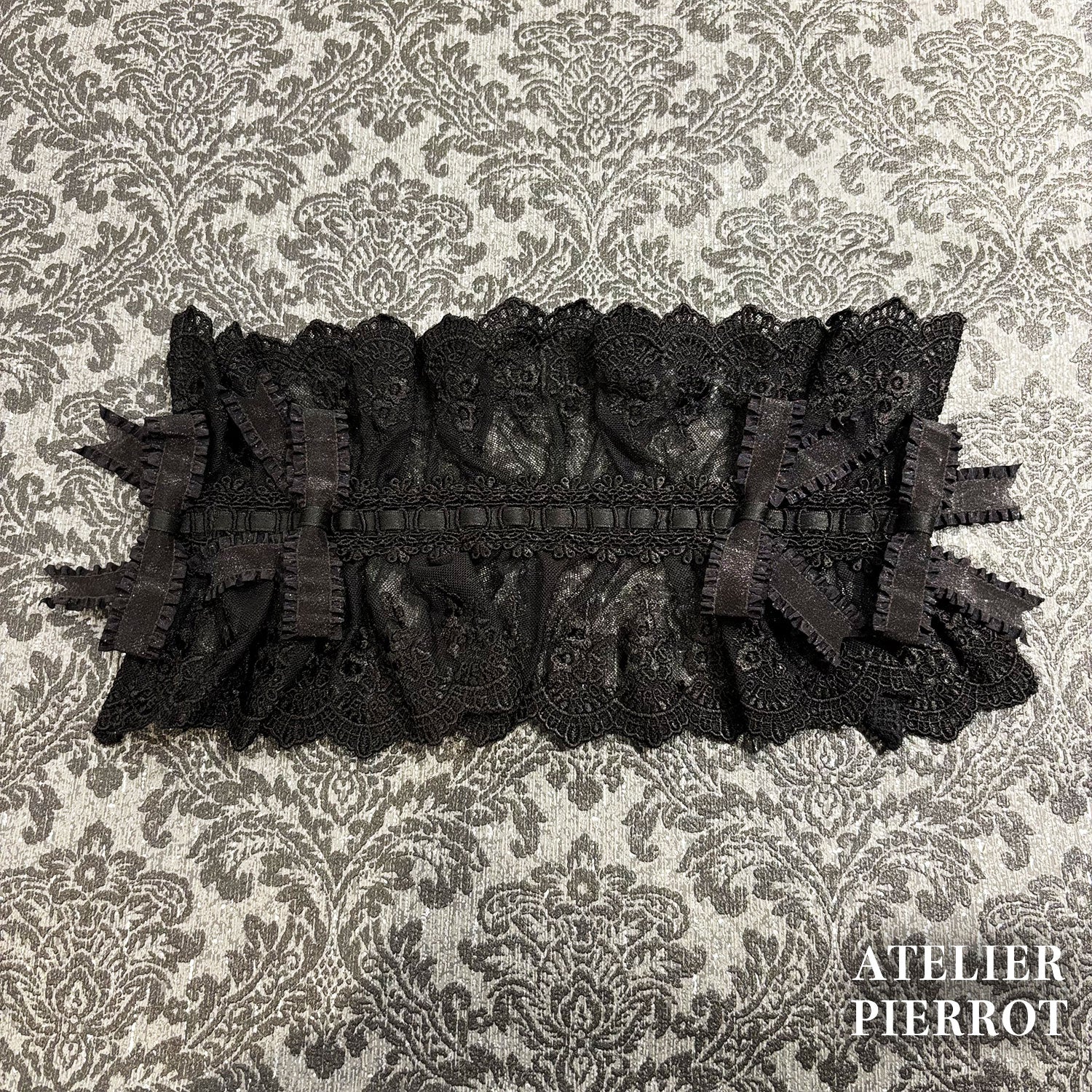 【ATELIER PIERROT】 Mystic Ribbon Lattice HeadDress アイボリー/ ボルドー/ネイビー/ブラック