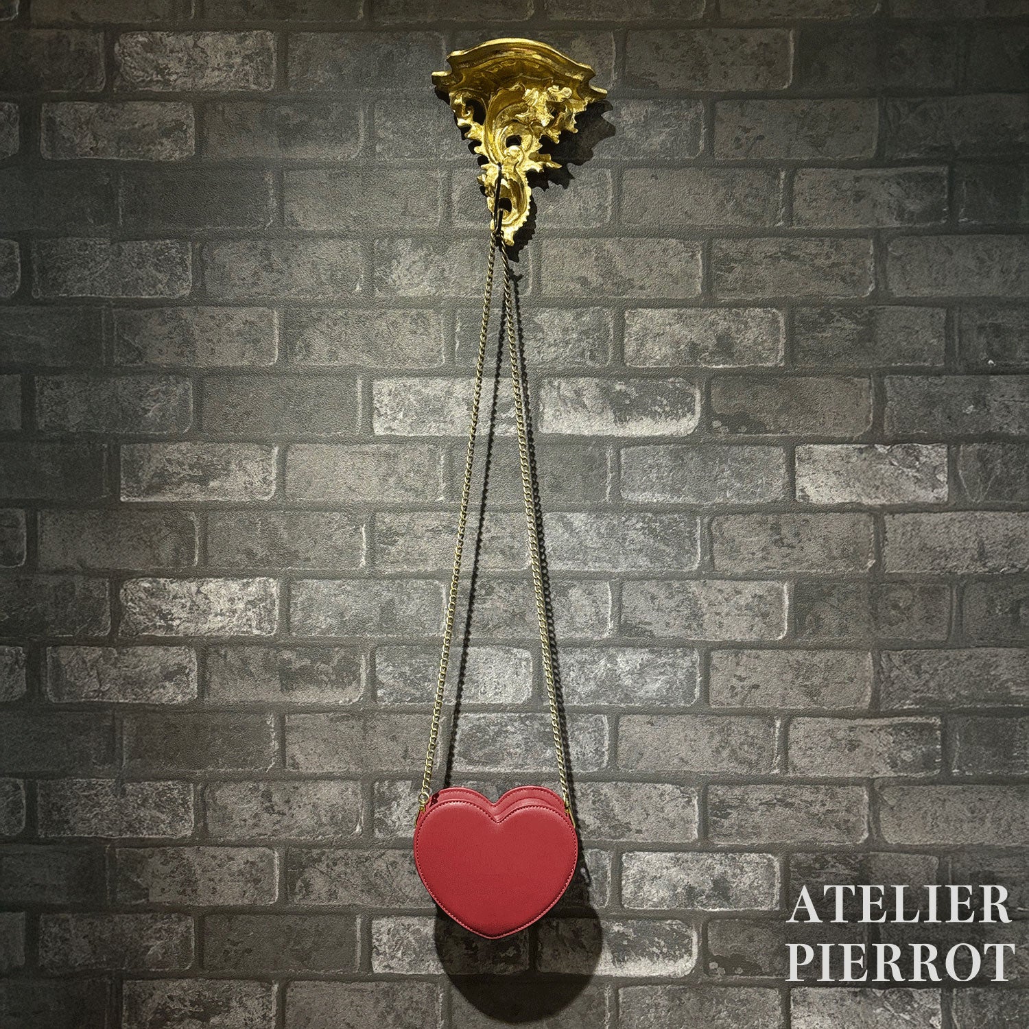 【ATELIER PIERROT】 Mended Heart Shoulder BAG White/Bordeaux/Black ★Released in mid-February★