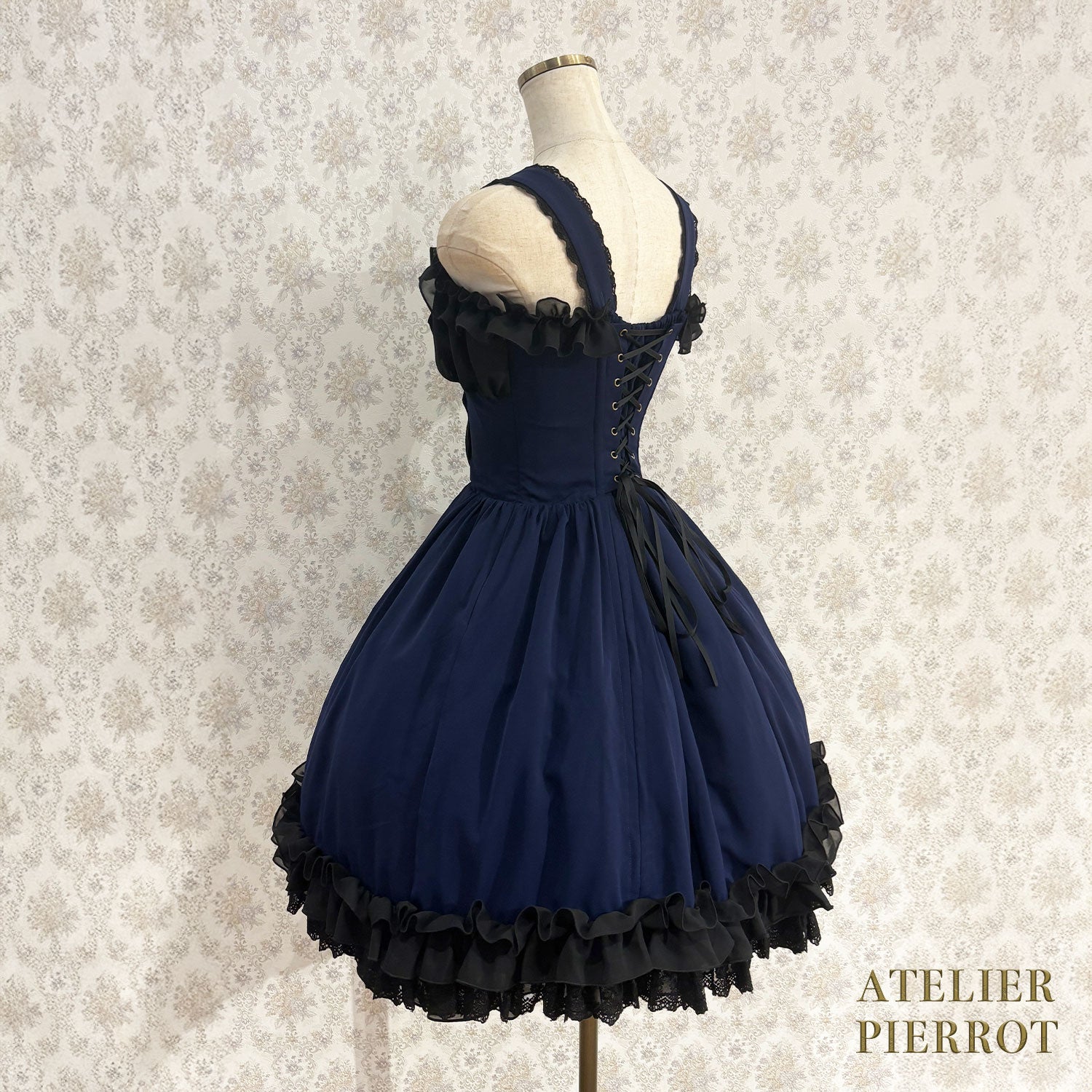 【ATELIER PIERROT】 Eternal Waltz Jumper Skirt ホワイト/ボルドー/パープル/ネイビー/ブラック×ホワイト/ブラック