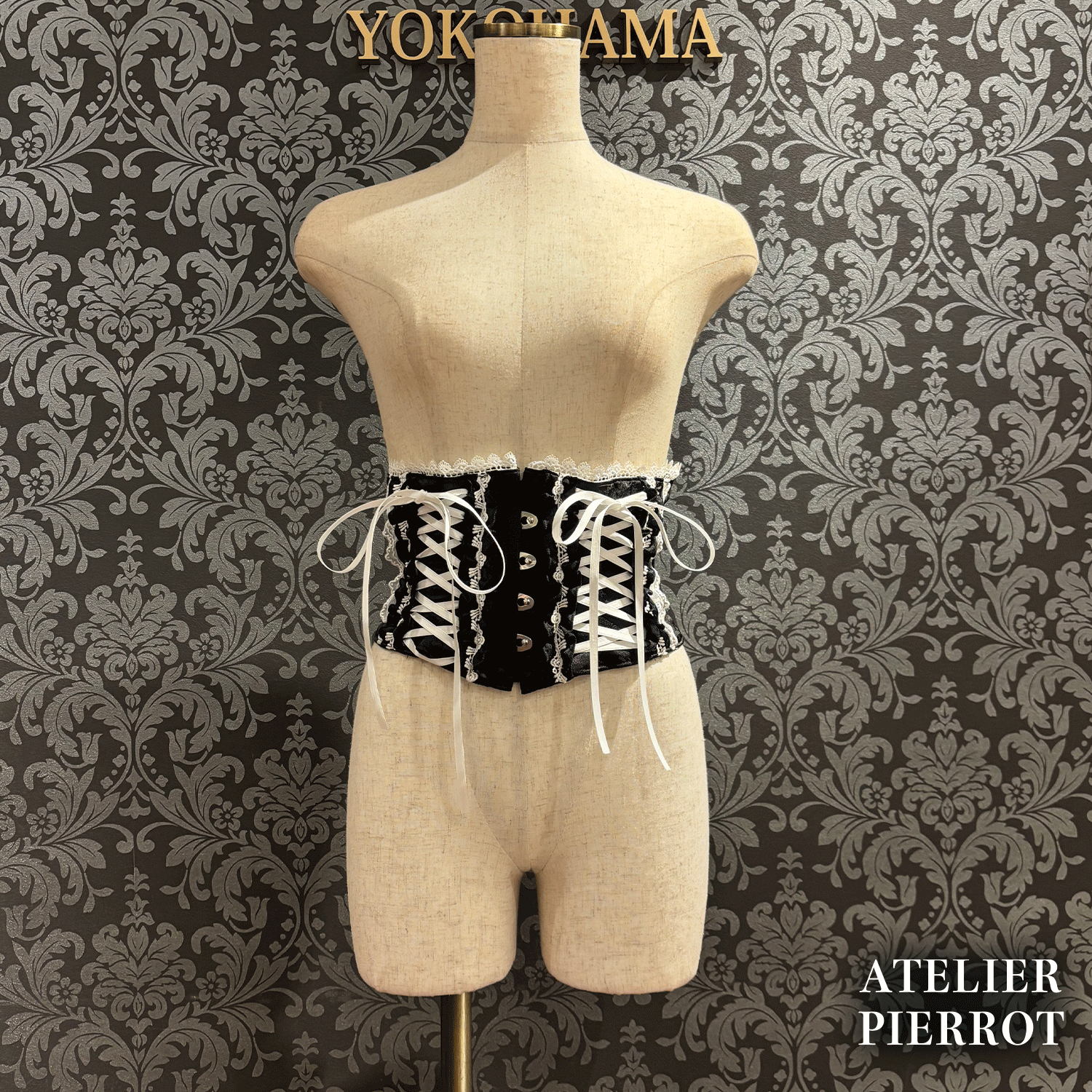 【ATELIER PIERROT】 Thorned Rose Corset ホワイト/ボルドー/パープル/ネイビー/ブラック×ホワイト/ブラック ★11月中旬〜下旬発売★