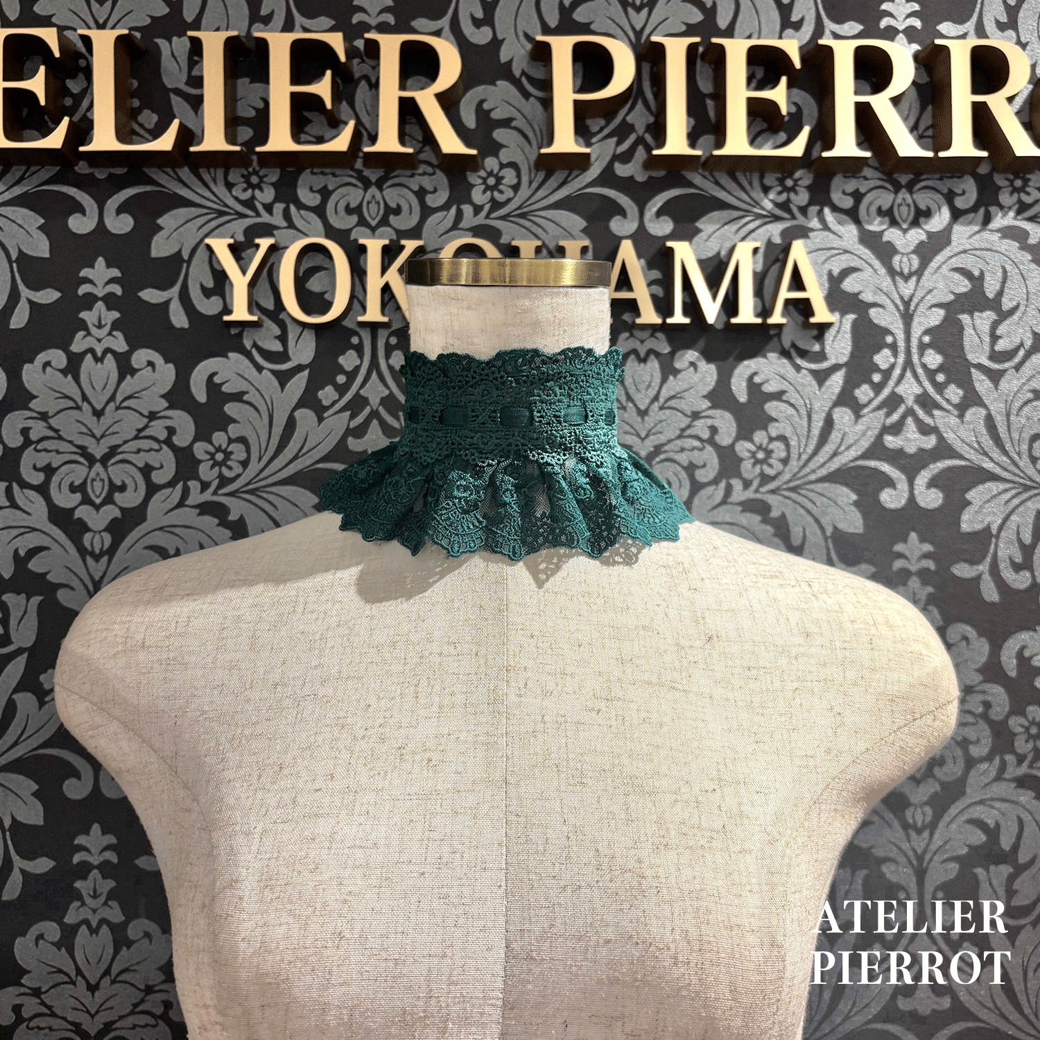 【ATELIER PIERROTLACE GRACE Choker White/Bordeaux/Purple/Green/Navy/Black★5 월 말에 출시되었습니다★