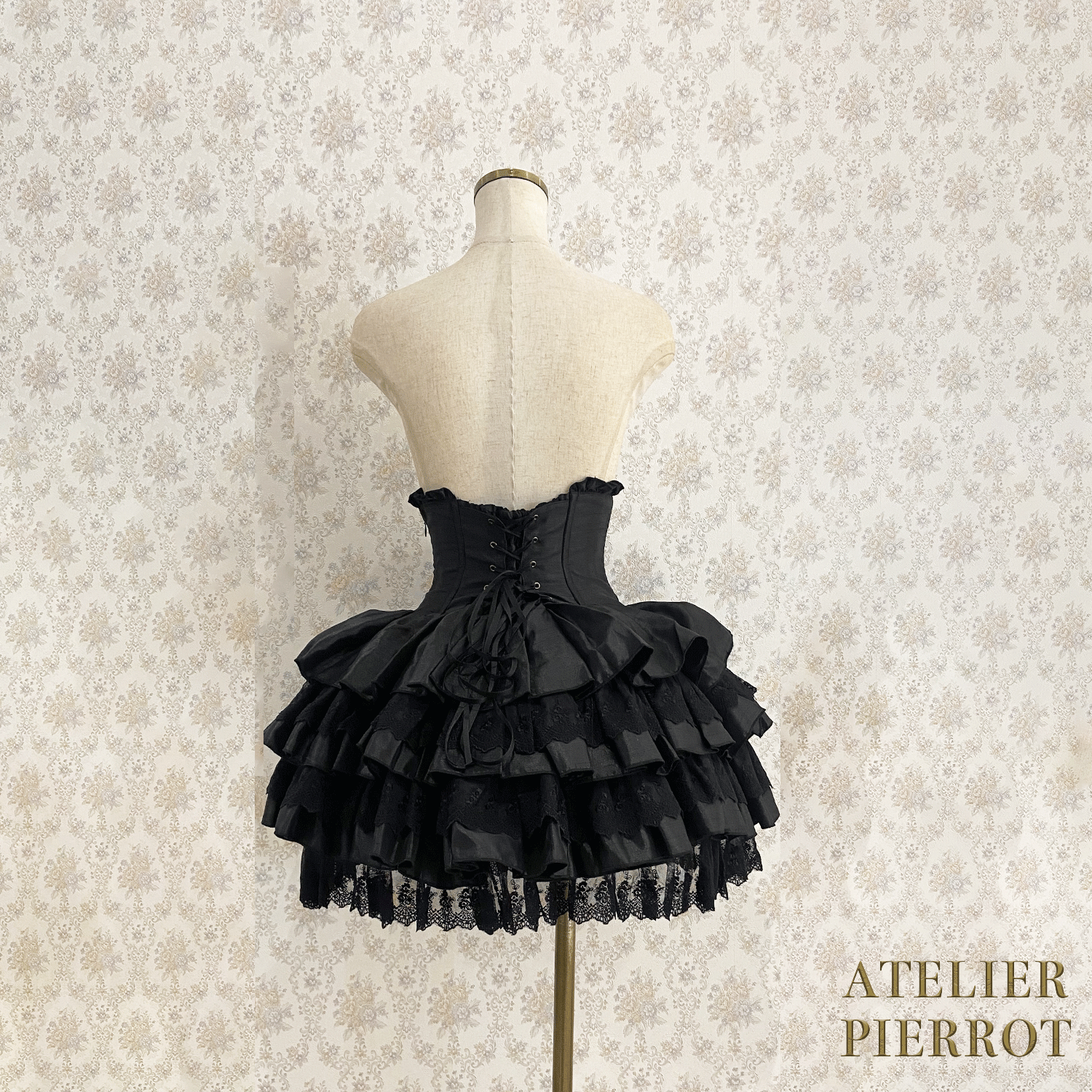 【ATELIER PIERROT】 Mini Corset Skirt ホワイト/ボルドー/パープル/ネイビー/ブラック×ホワイト/ブラック ★受注期間2月20日(金)まで★