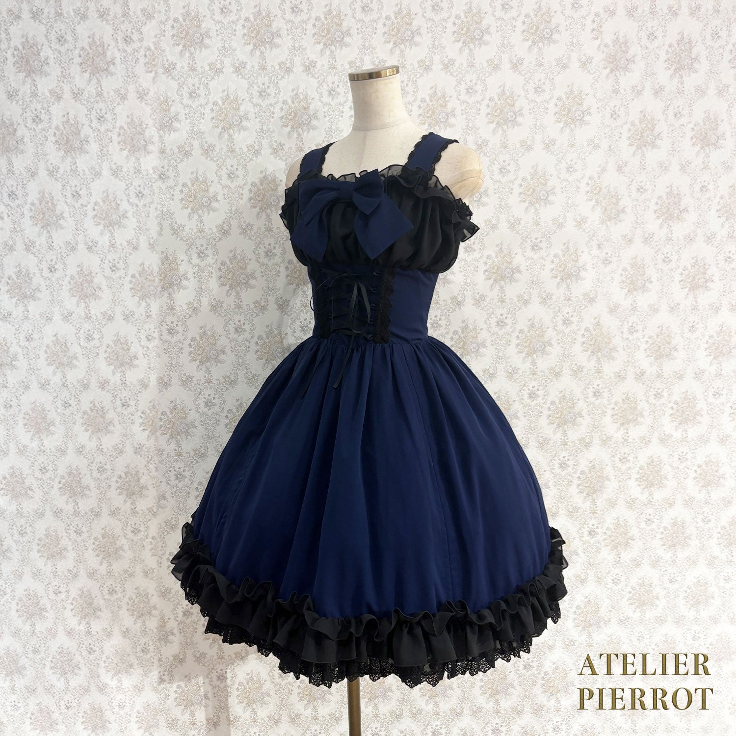 【ATELIER PIERROT】 Eternal Waltz Jumper Skirt ホワイト/ボルドー/パープル/ネイビー/ブラック×ホワイト/ブラック