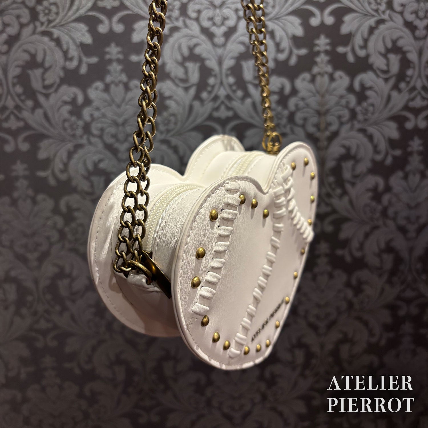 【ATELIER PIERROT】 Mended Heart Shoulder BAG White/Bordeaux/Black ★Released in mid-February★