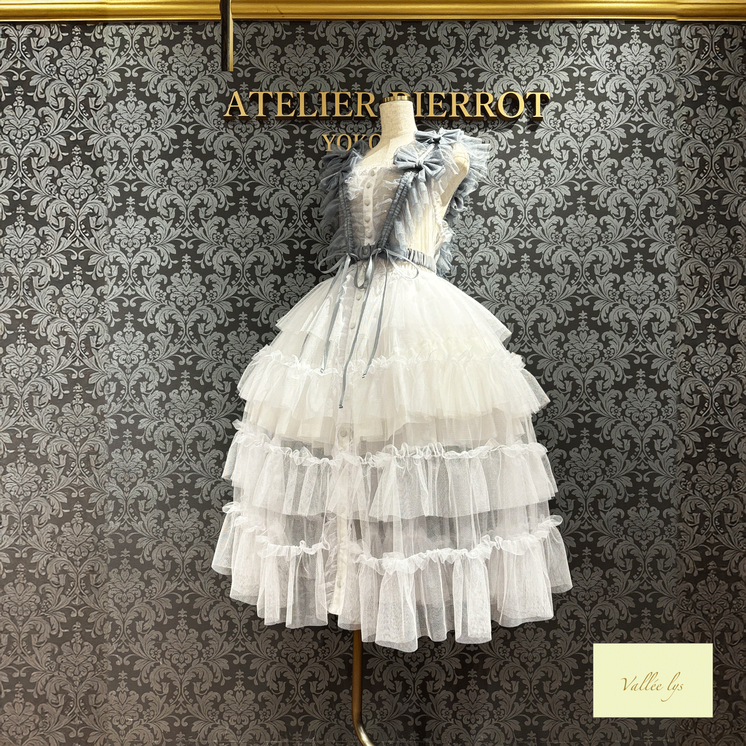 【Vallee lys】Vallee Nocturne Tulle Jumper Skirt白色/波尔多/紫色/黑色