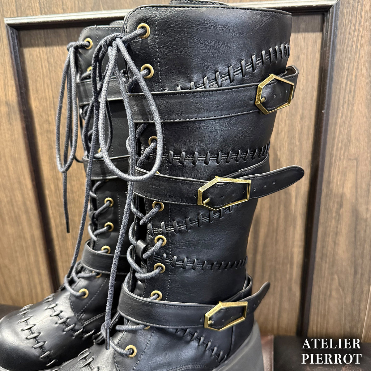 【ATELIER PIERROT】 ★ご予約受付中★ “Nocturnal Grave” Mended Boots ホワイト/ブロンズ/ブラック S/M/L/XL