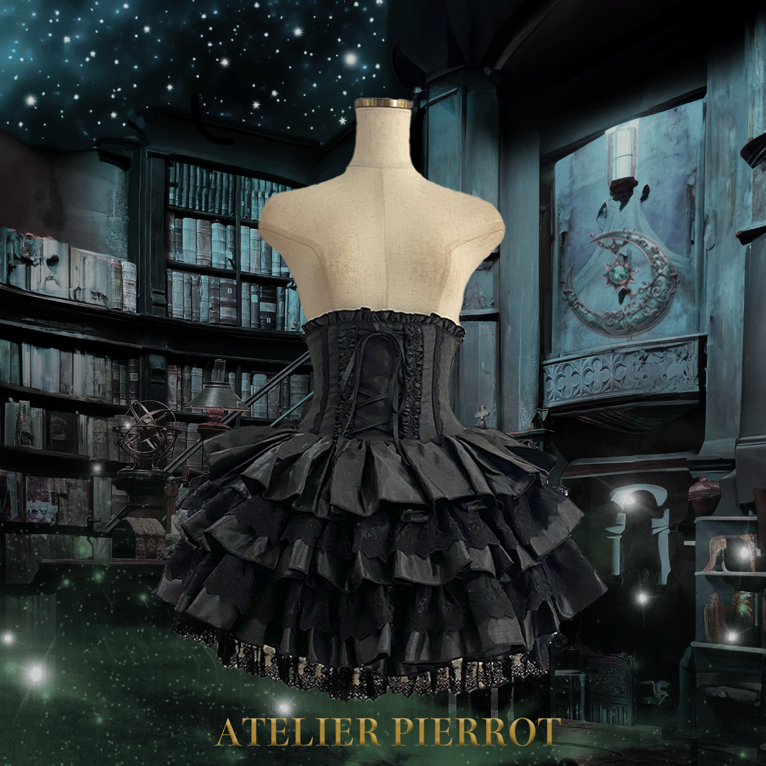 【ATELIER PIERROT】 Mini Corset Skirt ホワイト/ボルドー/パープル/ネイビー/ブラック×ホワイト/ブラック ★受注期間2月20日(金)まで★