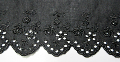 Cotton rose lace/cotton lace black Black14m