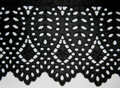 Baumwollspitze/Baumwollspitze schwarz Black14m