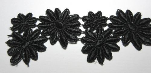 Raza química de motivos de flores Black 13.7m