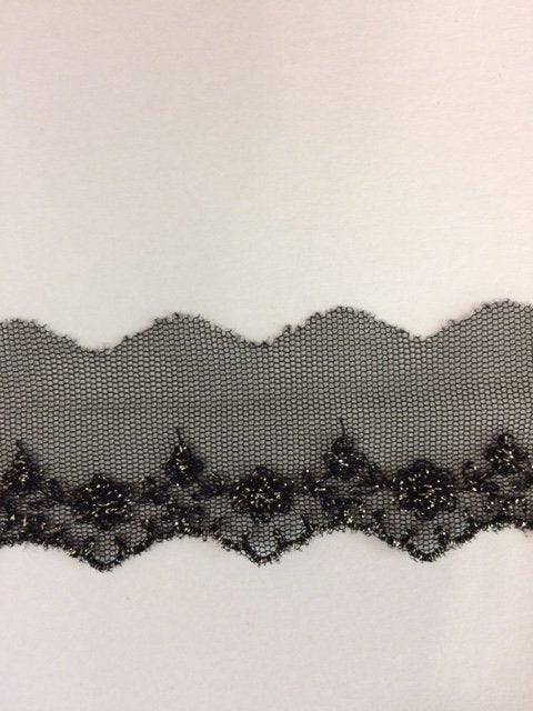 ラメチュールレース/黒 シルバー Silver 13.7m 429円/1m