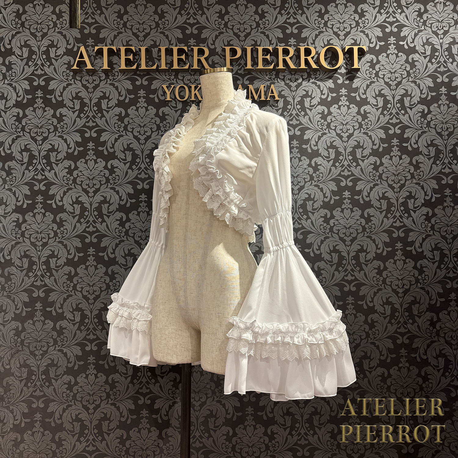 【ATELIER PIERROTPrincess Sleeve Bolero白/酒/海蓝色/黑