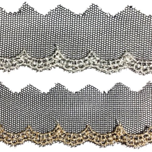 Lamethure Spitze/schwarzes Silber & Gold Silber/Gold 13,7 m 297 Yen/1M