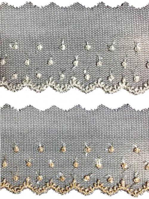 Glitter Tulle Lace/Black Silver & Gold 13.7m 396 yen/1m