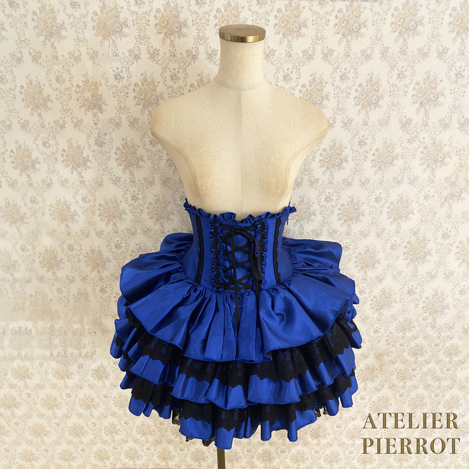 【ATELIER PIERROT】 Mini Corset Skirt ホワイト/ボルドー/パープル/ネイビー/ブラック×ホワイト/ブラック ★受注期間2月20日(金)まで★