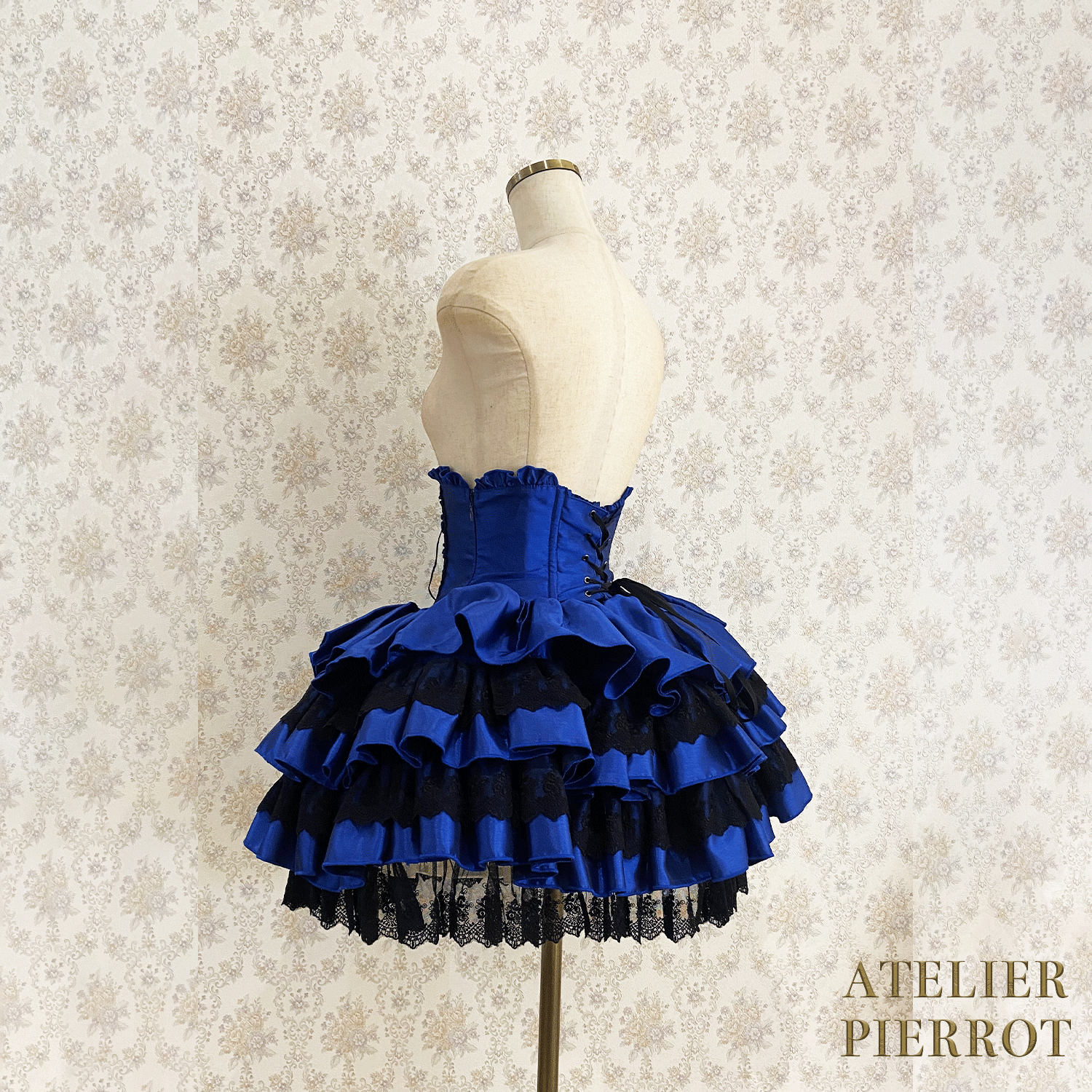 【ATELIER PIERROT】 Mini Corset Skirt ホワイト/ボルドー/パープル/ネイビー/ブラック×ホワイト/ブラック ★受注期間2月20日(金)まで★