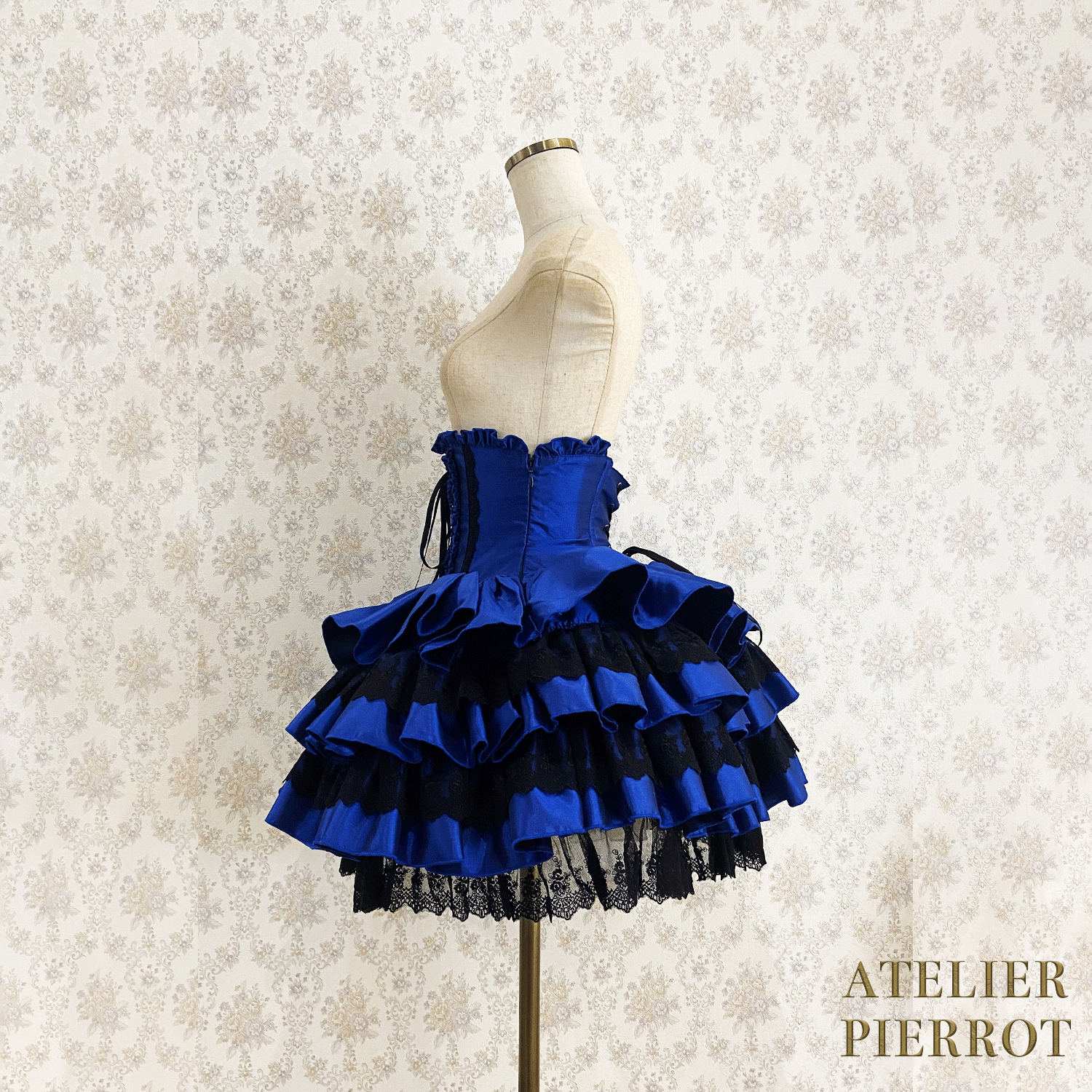 【ATELIER PIERROT】 Mini Corset Skirt ホワイト/ボルドー/パープル/ネイビー/ブラック×ホワイト/ブラック ★受注期間2月20日(金)まで★