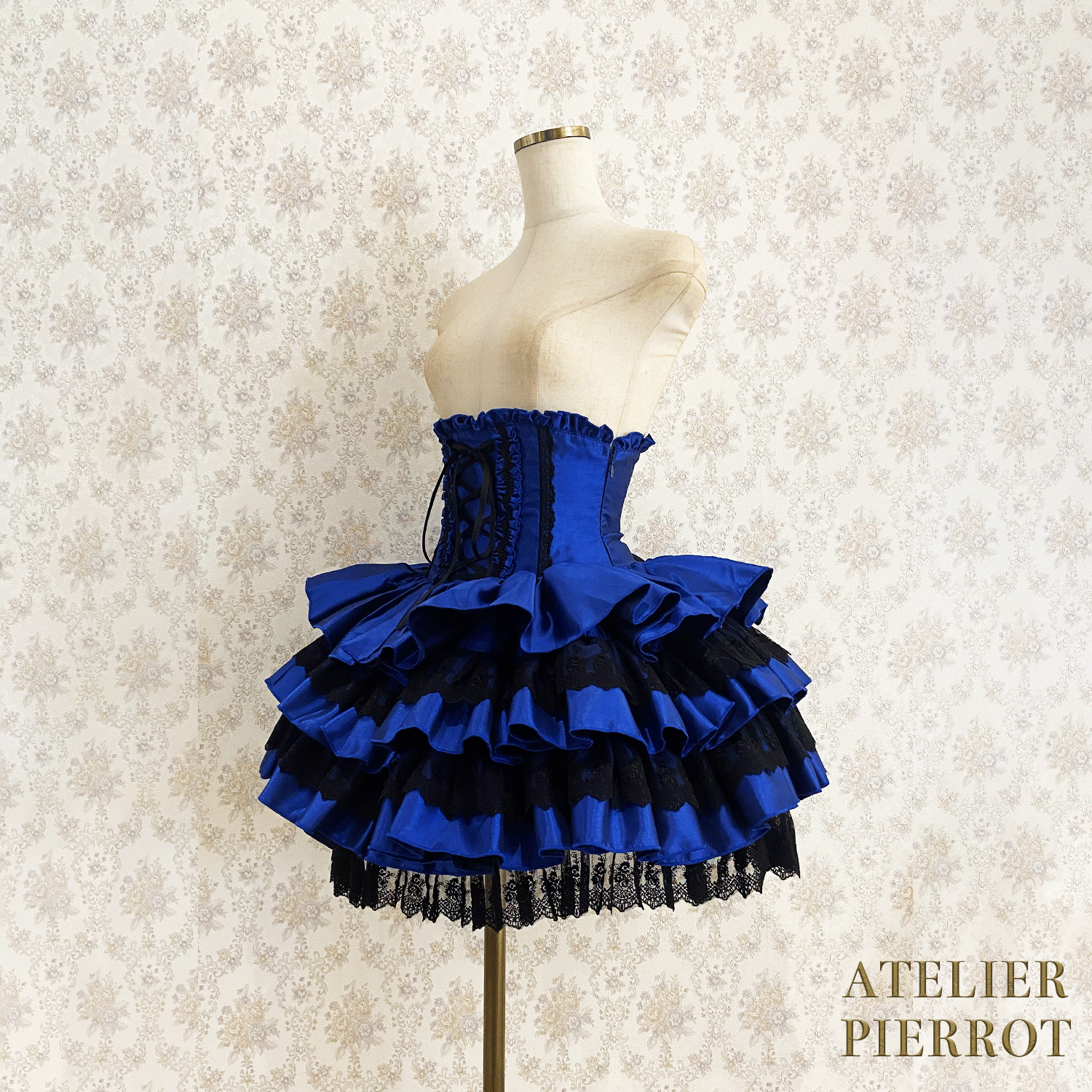 【ATELIER PIERROT】 Mini Corset Skirt ホワイト/ボルドー/パープル/ネイビー/ブラック×ホワイト/ブラック ★受注期間2月20日(金)まで★