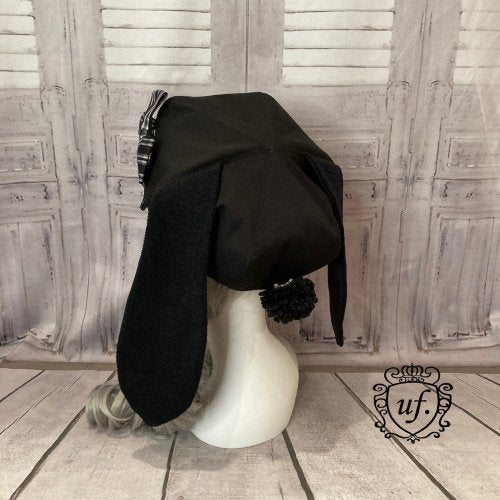【Uf】ウフ うさ耳ベレー帽 黒×黒耳 ★受注商品★