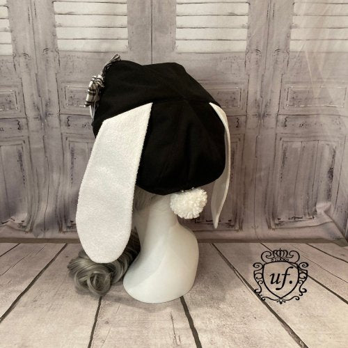 【Uf】ウフ うさ耳ベレー帽 黒×白耳 ★受注商品★