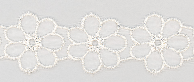 반짝이 나일론 셔 플라워 모티프 레이스 13.7m 금