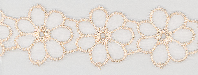 반짝이 나일론 셔 플라워 모티프 레이스 13.7m 금