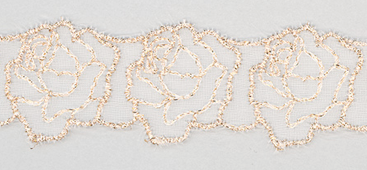 Glitzer Nylonshire Rosenmotiv Spitze 13,7 m Gold