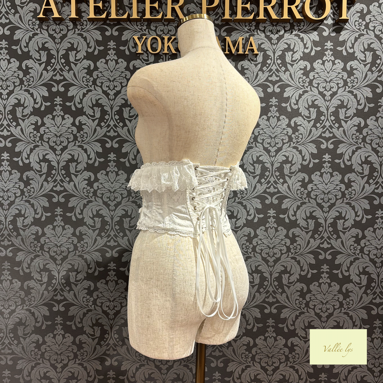 【Vallée lys】ヴァレリス Fleur de Brume Corset ホワイト/ピンク/ボルドー/ネイビー/ブラック