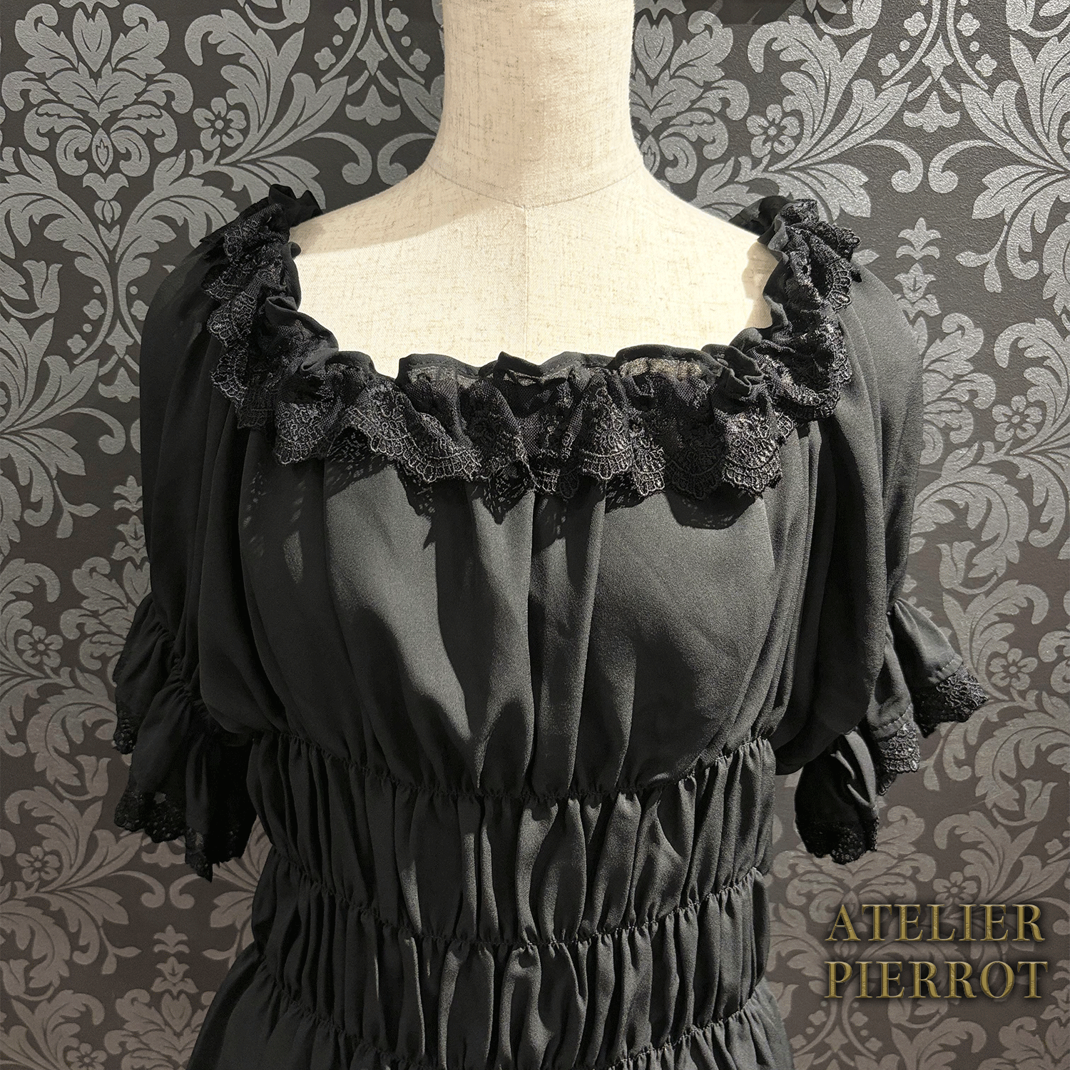 【ATELIER PIERROT】 Twinkle Ribbons Blouse White/Black